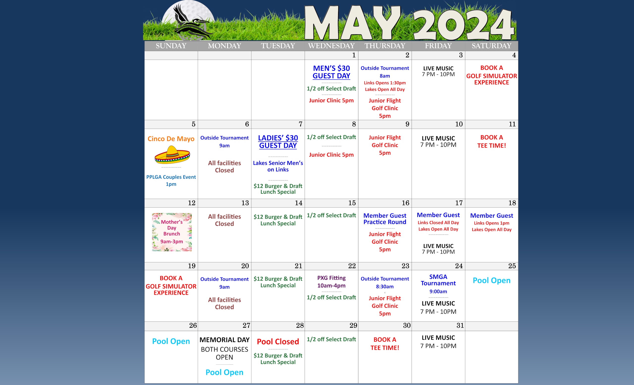 Pelican Point Golf & Country Club | Calendar Of Events - (May 2024) Pelican Point Golf & Country Club Calendar Of Events – (May 2024) PPGCC (May 2024) Calendar Of Events